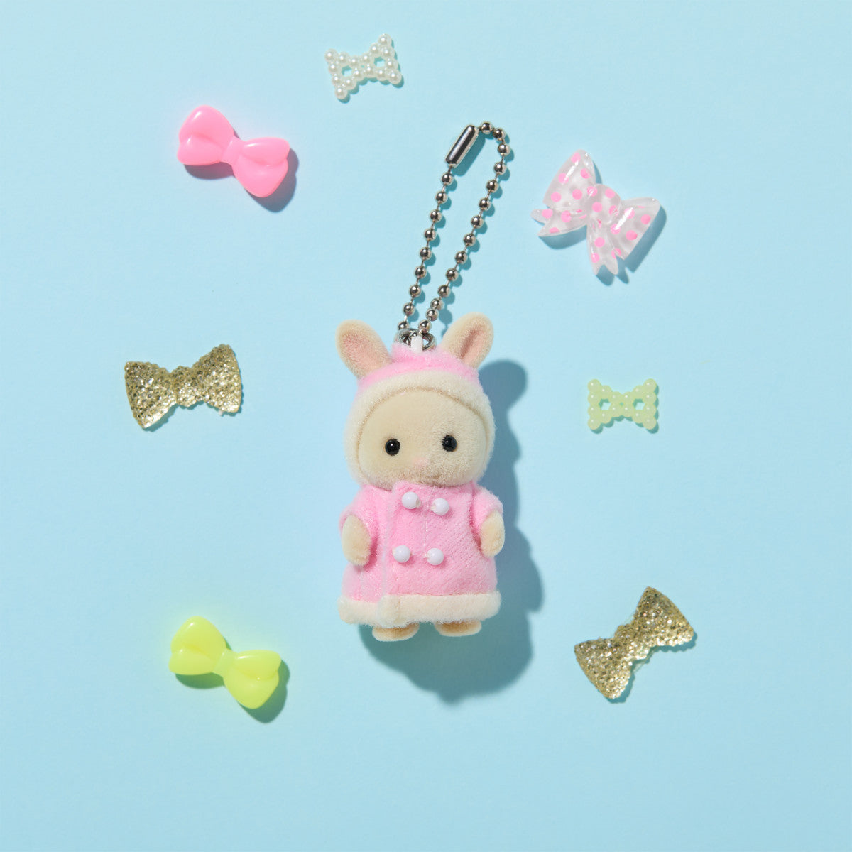 Fluffy Parka Milk Rabbit Baby Key Chain - Image 2