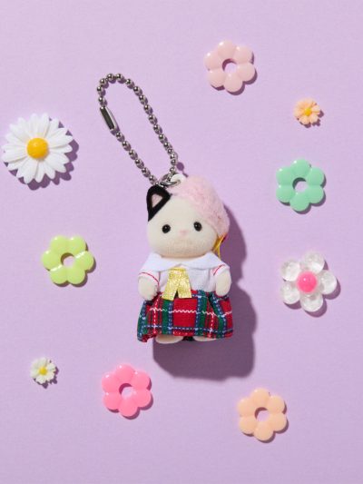 School Girl Tuxedo Cat Baby Key Chain